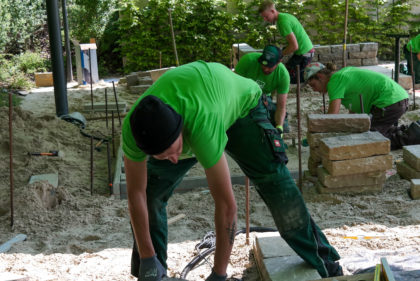 Landschaftsgärtner-Cup – Teams bei der Bauaufgabe 2019 in Aktion