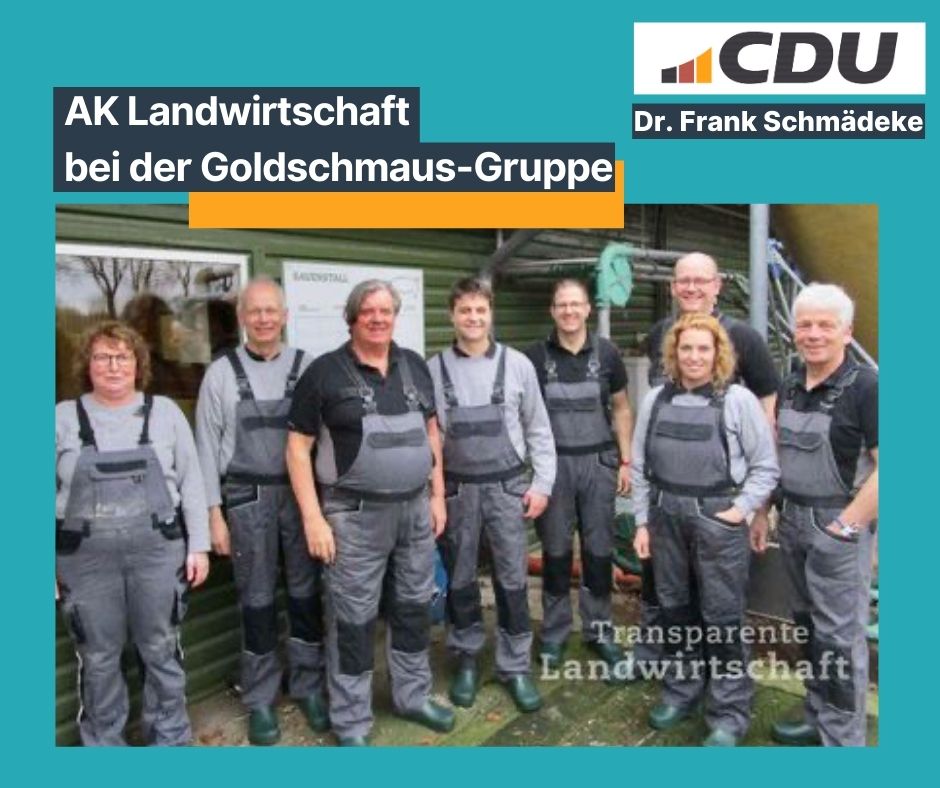 🌾🐖 Arbeitskreis Agrar der CDU Niedersachsen besucht Goldschmaus Gruppe